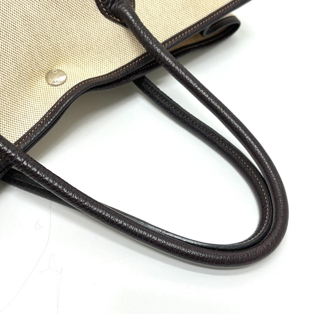 Hermes Garden Party PM Bags Hand Bag Tote Bag Toile H / Leather Beige/Brown