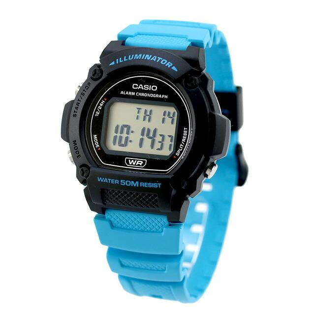 CASIO Quartz Standard International W-219H-2A2V Battery-Powered Men's Watch, Digital, Black/Blue.