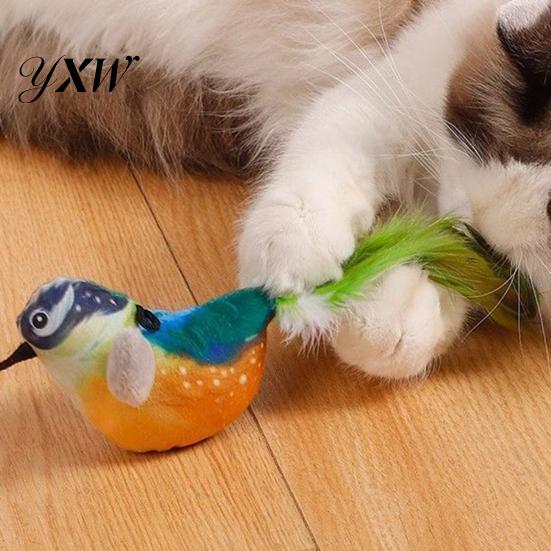 Interactive Cat Toy Chirping Bird Simulation Electric Touch Activated Friendlier Prey Plush Teaser for Indoor Cats And Dogs Flapping Wings