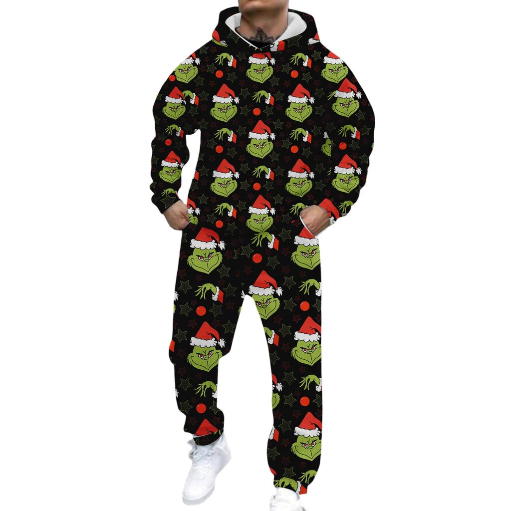 Herren Casual und personalisiert bedrucktes Langarm-Kapuzensweatshirt, Herren Sport-Sweatshirt und Sweatpants zweiteiliges Set