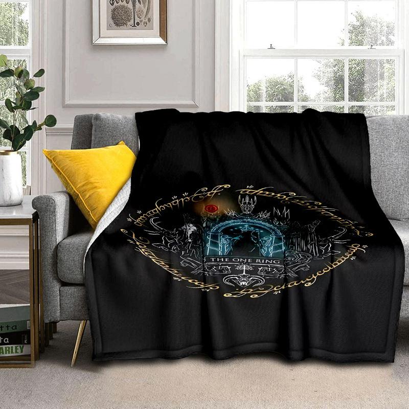 1pc The One Ring Cartoon Blanket,Portable Throw for Travel & Camping, All Season Cozy Blanket,Ideal Gift