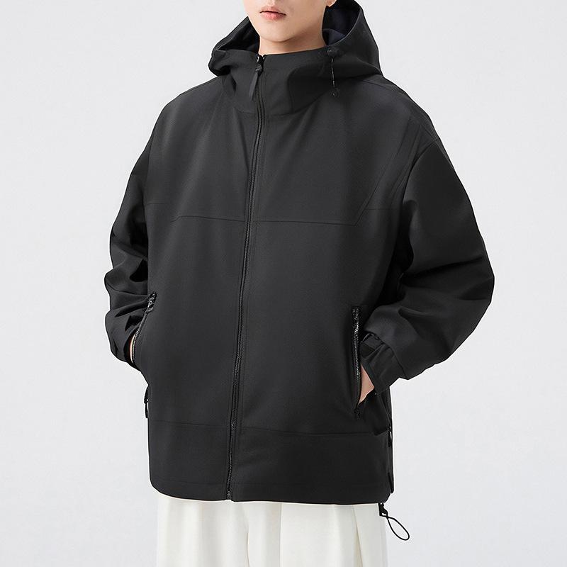 High-end Casual Jacket for Men's New Fashionable Versatile Tops Trendy Hooded Jacket Jacket