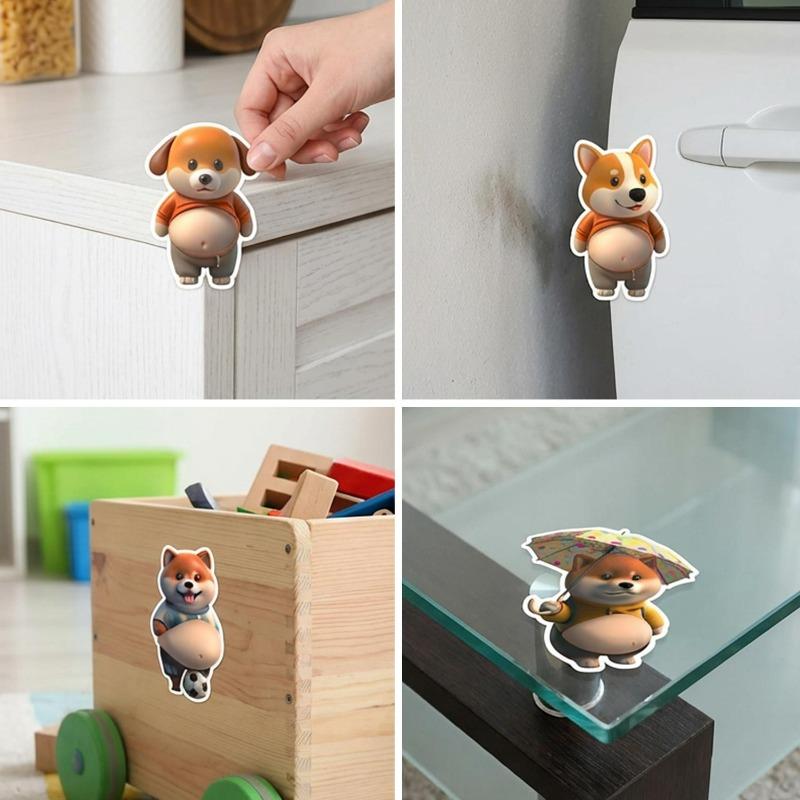 10/1Pcs Stress Relief Stickers Creative Cartoon Dog Belly Pinching Stickers for Phone Notebook Gifts Decor Festival Supplies