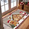 Christmas Gingerbread House DoorMat, Non-slip Floor Mat, Suitable for Living Room, Bedroom, Bathroom, Holiday Home Decoration