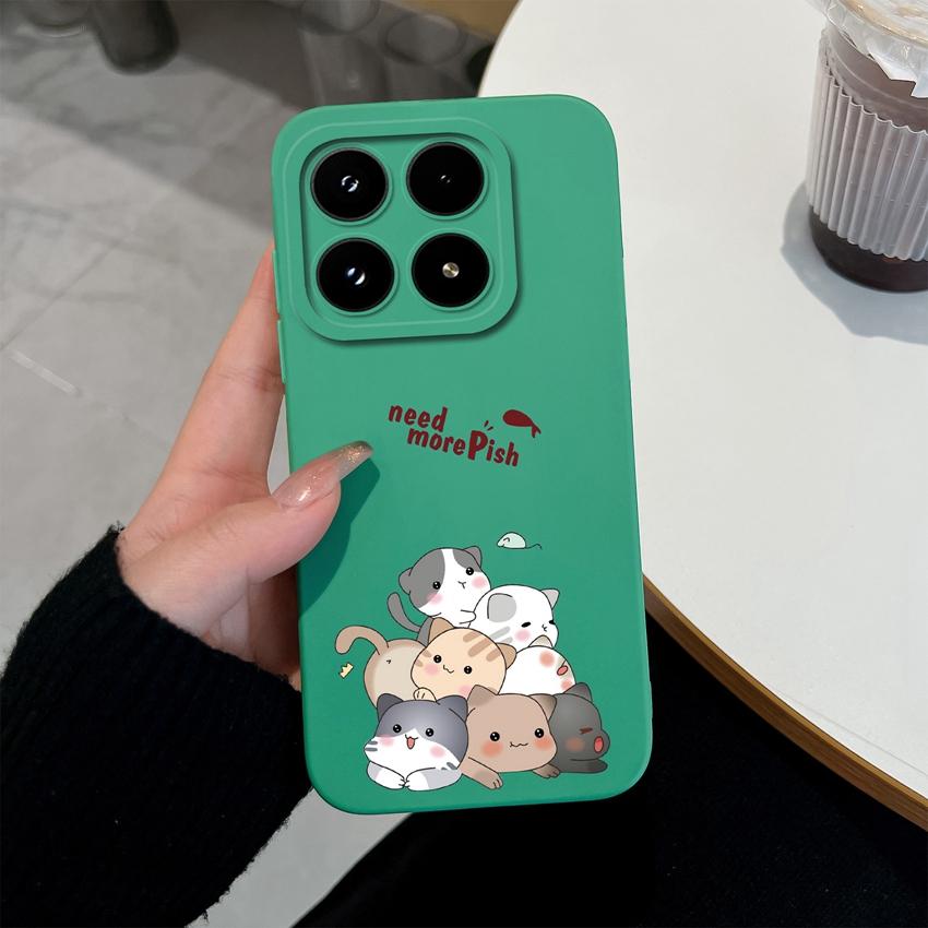For Xiaomi 17 14T 15 15T Pro Poco M7 M8 C71 C75 F7 F8 Phone Case Cute Anime Owl Patterns Liquid Silicone Fashion Shell For Xiaomi Anti Slip Back Cover