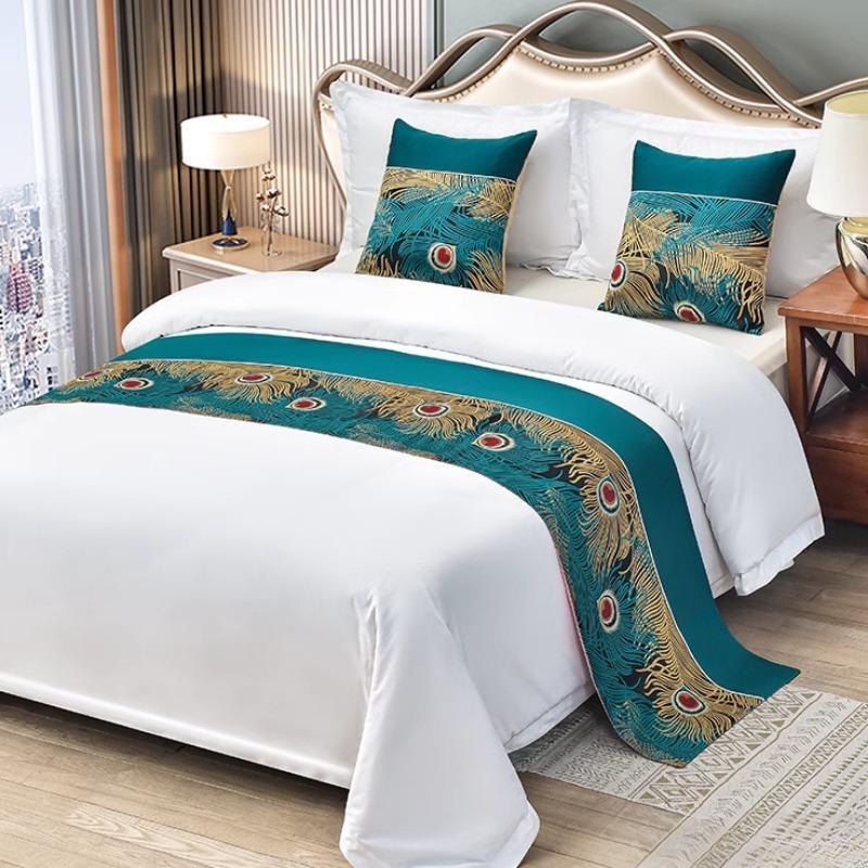 Simple Modern Household Bed Flag New Wedding Bedroom Hotel Bed Bed Runner Patterned Bed Tail Scarf Bed Cover