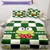 3pcs Sanrio KEROKERO KEROPPI1 Design Cover Set - HD Printed Bedding with 1 Cover and 2 Pillowcases - Perfect for Home and Dorm Decor