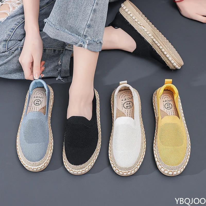 Breathable casual daily commuting not tiring Women's shoes with mesh surface New casual versatile summer flat shoes