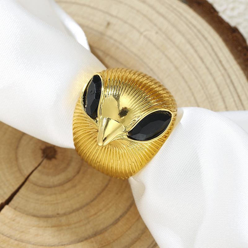 Modischer Klassischer Eulenkopf Stil Ring, Kombiniert mit Schwarzem Zirkonia, Einzigartiges Design für Damen, Urlaubsaccessoires Schmuck