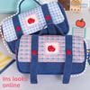 Plaid and Dots Fruit Cowboy Pencil Case Denim Dopamine Pencil Pouch Grid Stationery Bag  Girls