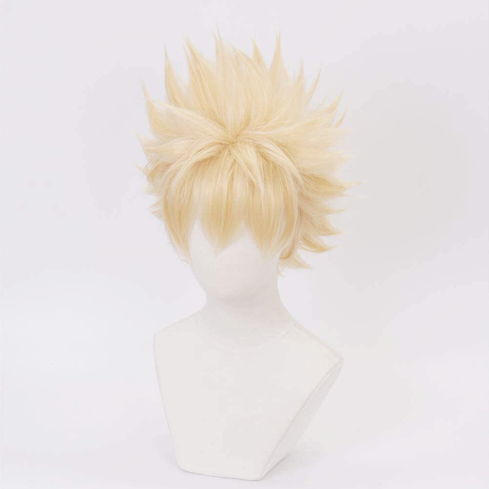 Eileen My Hero Academia Bakugo Katsuki Wig, Heat-Resistant, Disguise Wig, Anime Wig, School Festival Wig, Includes Net
