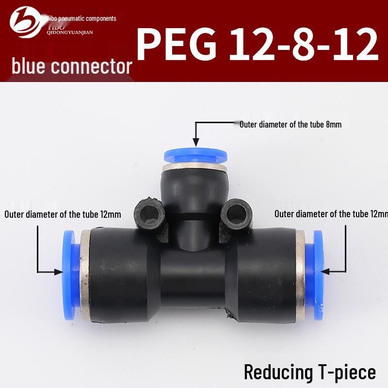 Wirtschaftlicher blauer pneumatischer Schnellkuppler: Gerade, T-Stück, Vierweg, Fünfweg, Reduzierstück für PU/PE/PY/PZA/PK/PV