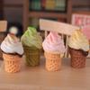 3D Ice Cream Cone Miniature Keychain Pendant Resin Ornament Decoration