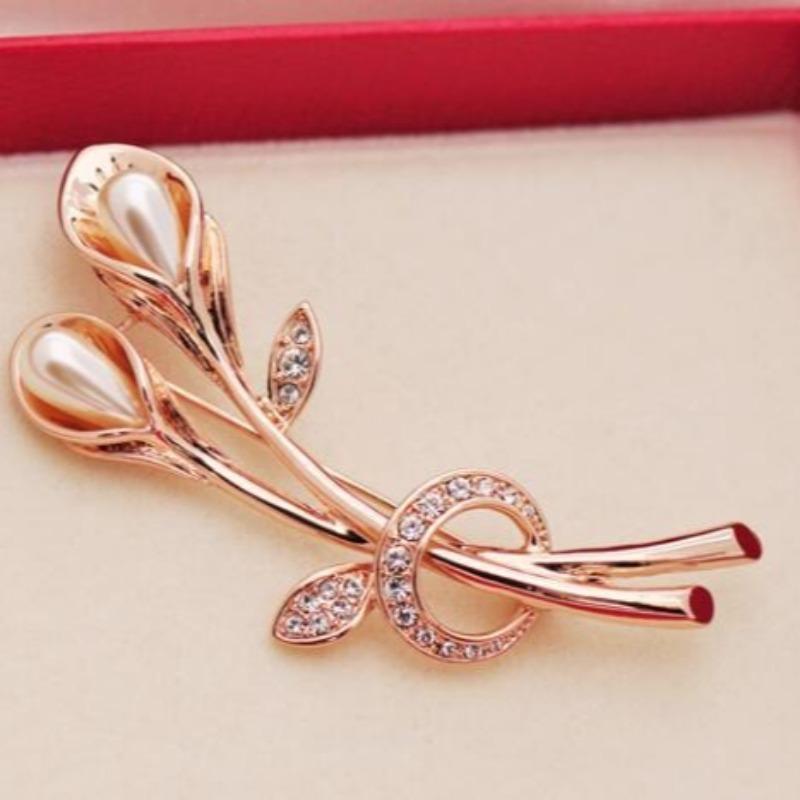 Rose Flower Brooches Rhinestone Brooch for Women Suit Pins Fashion Clothing Wedding Jewelry Accesorios Mujer Gifts