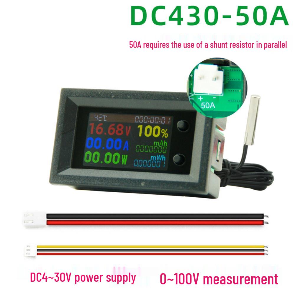 8-in-1 Multifunctional LCD Meter: DC 4-30V Voltage & Current Tester with Color Display