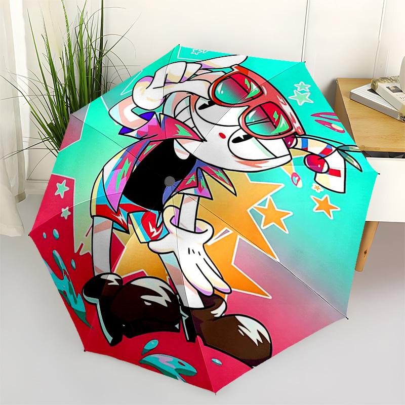 

1pc Cuphead Outdoor Umbrella - Automatic Opening/Closing, Portable 3-Fold Design with 8-Bone Iron Frame - Perfect Gift for Fans, Travelers, Daily Use,