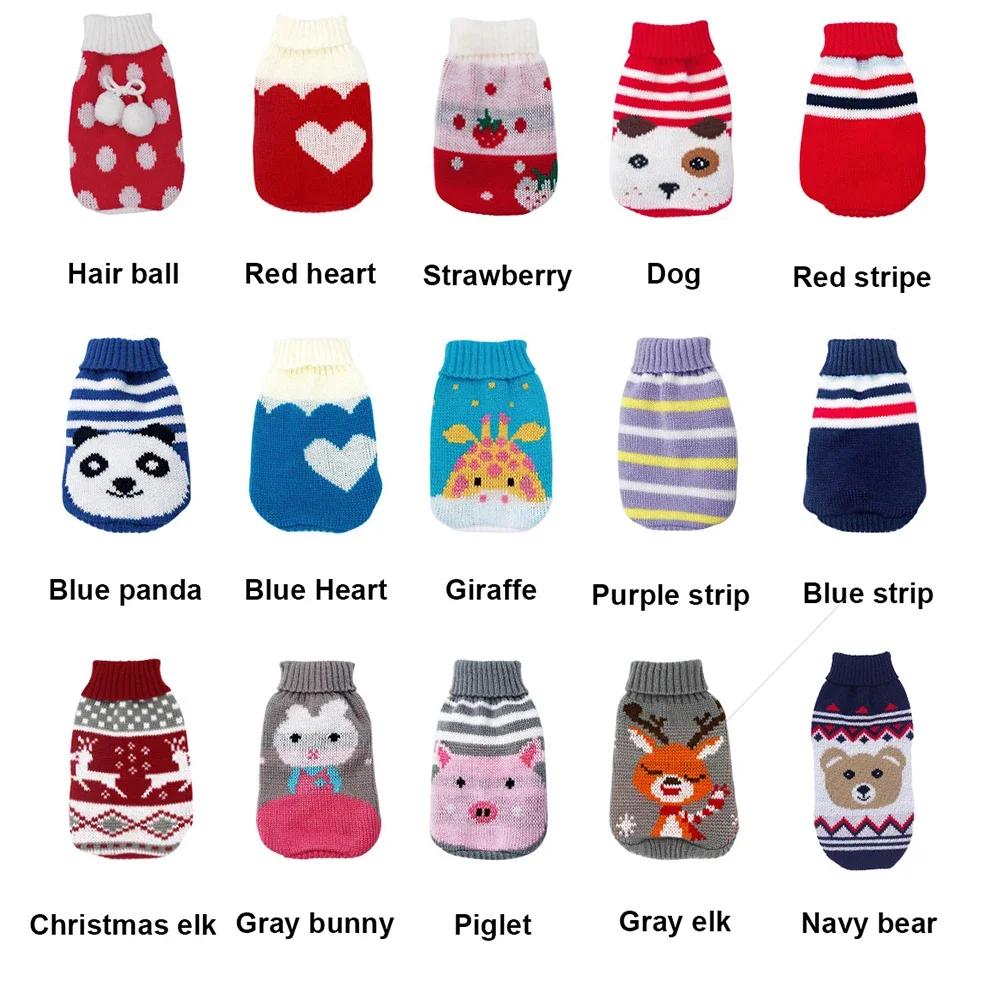 Winter Knitting Sweater For Small Medium Large Dogs, Dog Stripes Pullover Xmas Elk Big Dog Clothes Labrador Jumper Costume