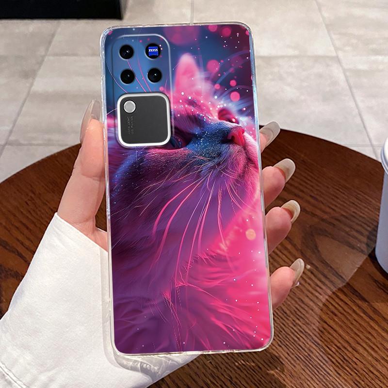 Jelly Casing For Vivo V30 Pro V2319 VivoV30 V2318 Clear Silicone Soft TPU Back Cover Cute Cat Rabbit Heart Protective Case