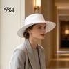 Elegant Winter Headwear Flat Top Fedora Hat, Wool Blend Derby Cap, Retro Jazz Style Dress Accessory Wide Brim Felt Hat for Women, Events & Daily Wear