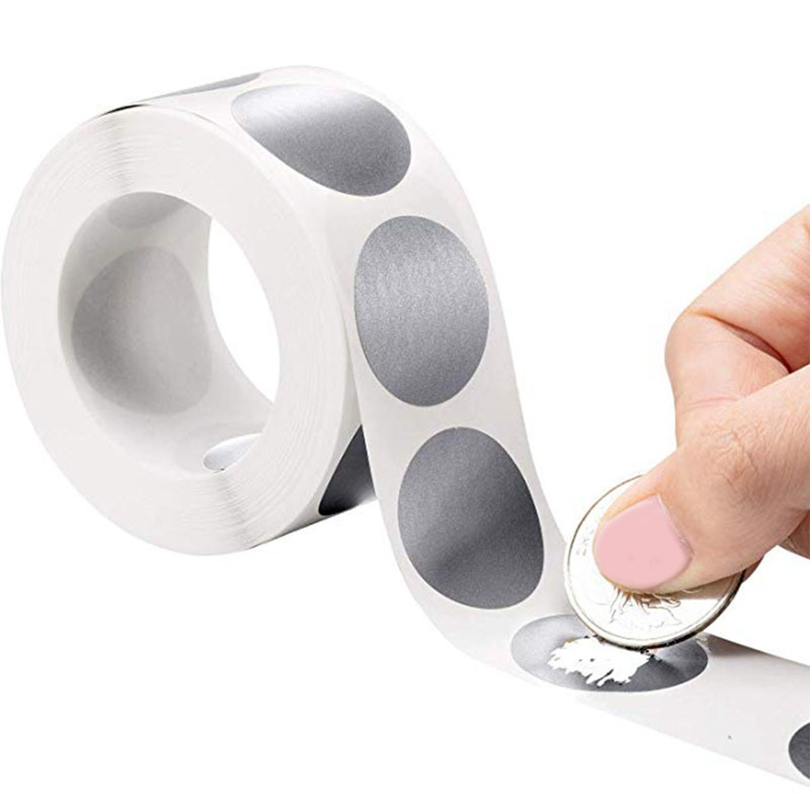 300 Pcs/roll 1 Inch Scratch Off Sticker Round Labels Sliver Labels Scratch-Off Cards Marking Label Sticker Presents Card Notes China Mainland