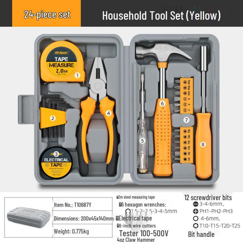 Complete Home Repair Tool Kit: Hex Wrench, Screwdriver, Pliers & More