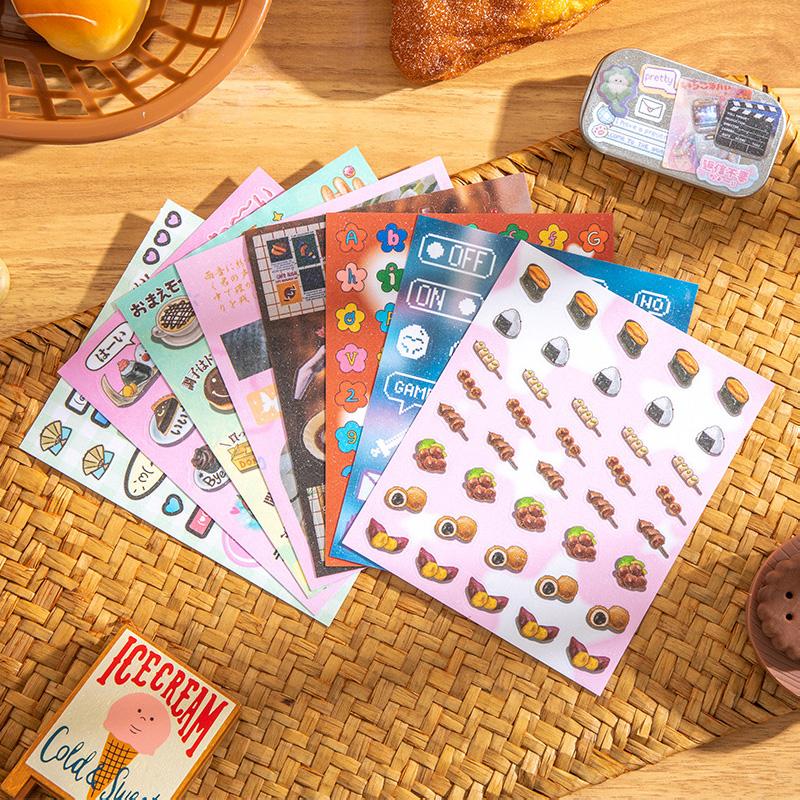 30sheets/bag Showa Suixiang Series Large Capacity Creative Sticker Notebook Account Decoration Stickers Desktop Diary Decoration