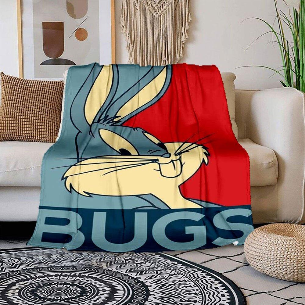 

Bugs Bunny Poster Print - 13x19 Blanket Flannel Throw Blanket for Sofa, Bed, Travel, Camping, Office 100x150cm