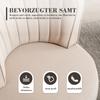 Silla Giratoria Moderna de 360 Grados, Acabado Suave de Terciopelo, Respaldo, Estructura Estable, Sillas Tipo Barril, Adecuada para Sala de Estar Dormitorio Estudio, Beige