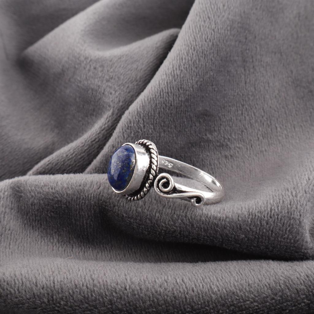 Lapis Lazuli Ring Håndlaget Smykke, 925 Massivt Sterlingsølv Ring Designer Edelstensmykke Gave Til Mor