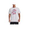 Under Armour Pattern Print Crew Neck Short Sleeve T-Shirt Men Tops White 1374209-100