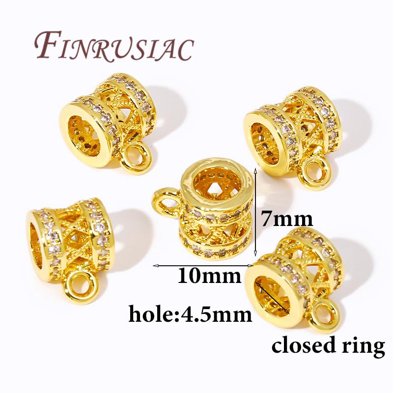 Bails For Pendant Accessories 18K Gold Plated Brass with Zircon Pendant Bail Connector For DIY Jewelry Making Supplies Findings
