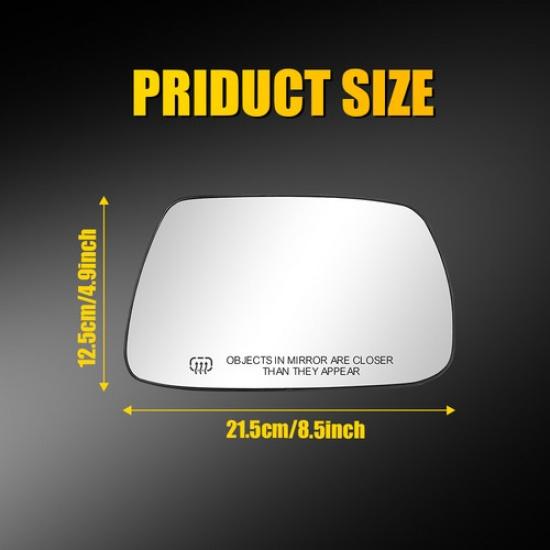 Mirror Glass For Grand Cherokee Jeep 2005-2010 Right Convex Heated Backing Plate