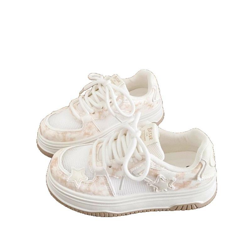 Little white shoes women's summer breathable mesh mesh shoes new shoes with skirts versatile platform sports board shoes