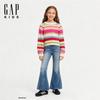 GAP Girls' 2025 Winter Colorful Striped Round Neck Knit Sweater