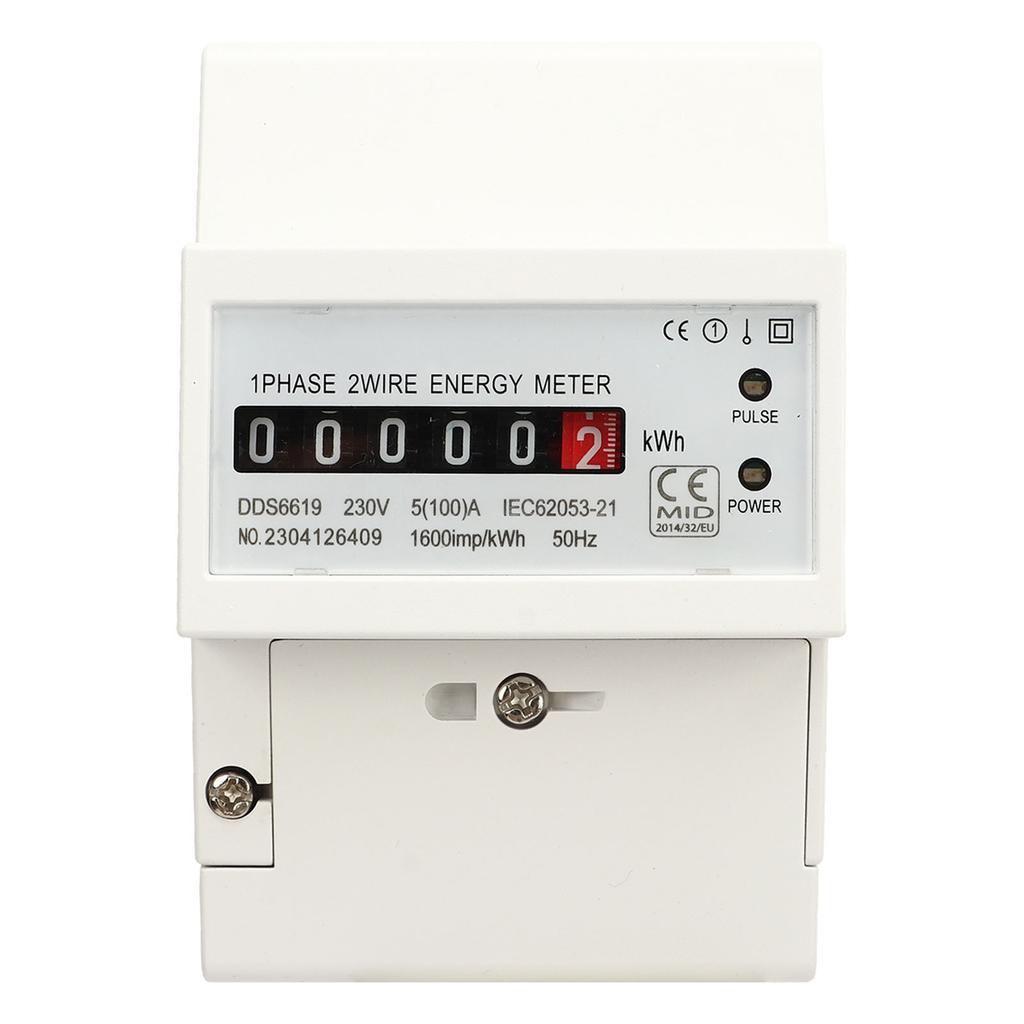 Stromzähler Einphasig DIN-Schiene Stromverbrauch Wattmeter Energiezähler Stromverbrauchsmonitor 230V 5(100)ZU