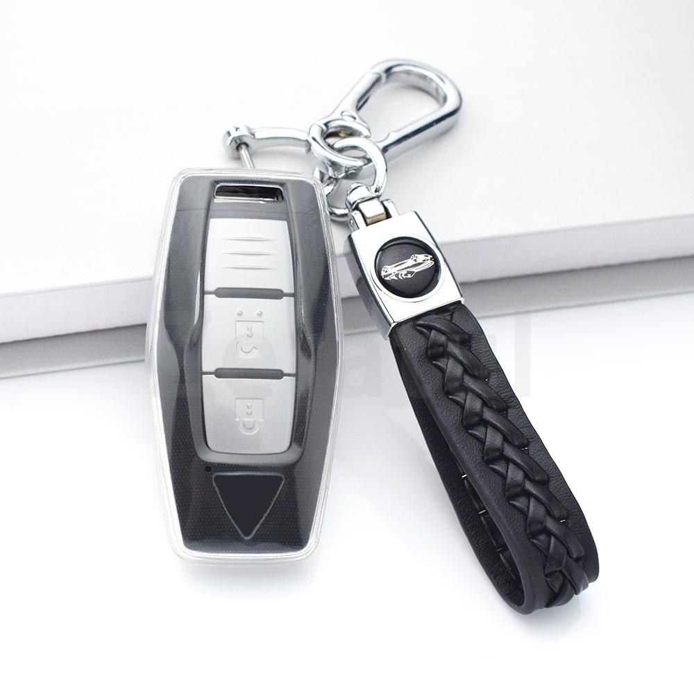 Transparent Tpu Car Key Case Cover For Mitsubishi Outlander Control Remote Auto Shell Fob Holder Bag Protector