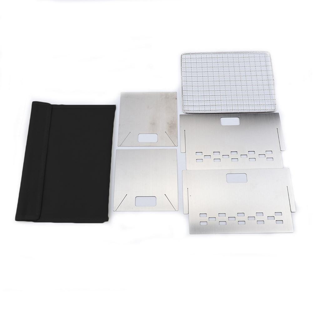 Dış Mekan Kamp Paslanmaz Çelik Ev Kamp Taşınabilir Izgara Kiti Izgara