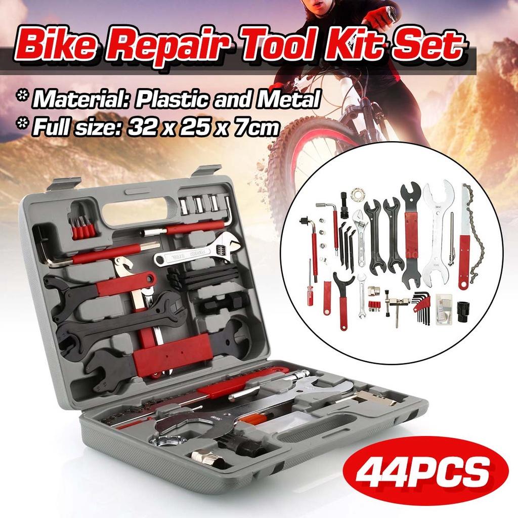 44 STÜCKE Mountainbike Fahrrad Reparaturwerkzeuge Werkzeugsatz Wartung Radfahren Kit Grau