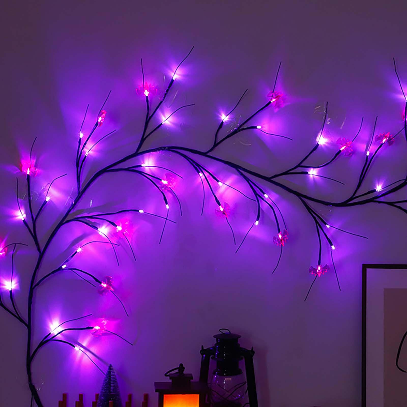 Halloween Light String Cross-border  LED Terror Atmosphere Layout  Web Light Room Halloween Remote Control Decorative Light One Size