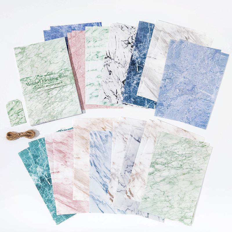 30 Pcs Water Texture Vintage Material Paper Decorative Diary Album Scrapbooking Handmade Scrapbooking Background Paper