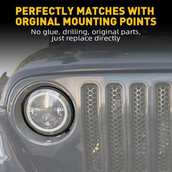 7" Headlight Mounting Bracket Ring Round for Jeep Wrangler JK JKU 07-18  EOA