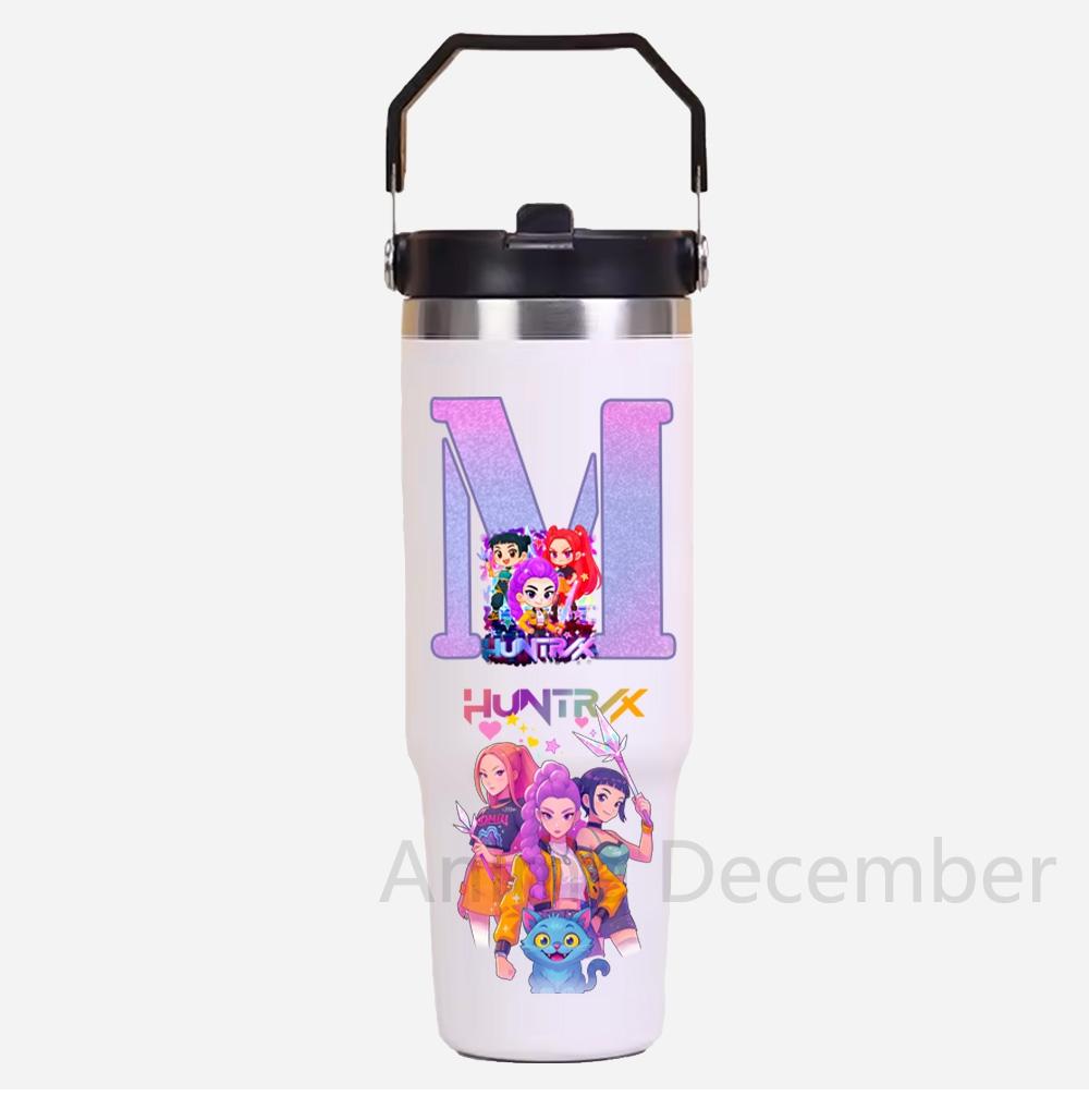 30Oz Anime K-Pop Stainless Steel Vacuum Cup Hot Cold 6-12 Hours Retention Eco Friendly Bpa Free Largeautomotive Holder Flask Kid Gift