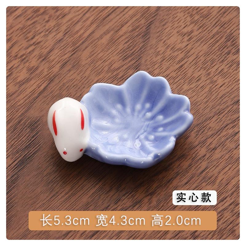 Colorful Ceramic Chopsticks Holder Sakura Blossoms rabbit Spoon Fork Chopstick Rest Tableware Stand Kitchen Dining Accessories