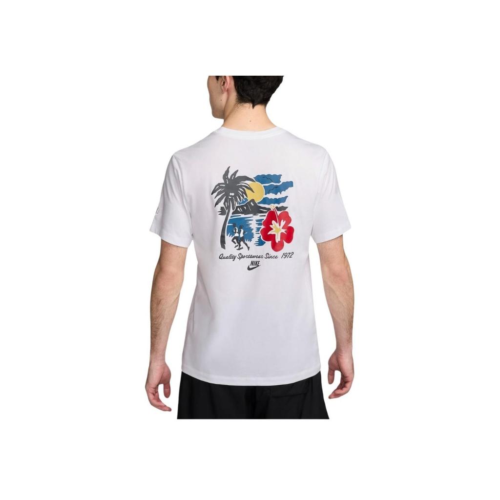 Nike Round Neck Printed Straight Fit Short Sleeve T-Shirt Men Tops White HF5533-100