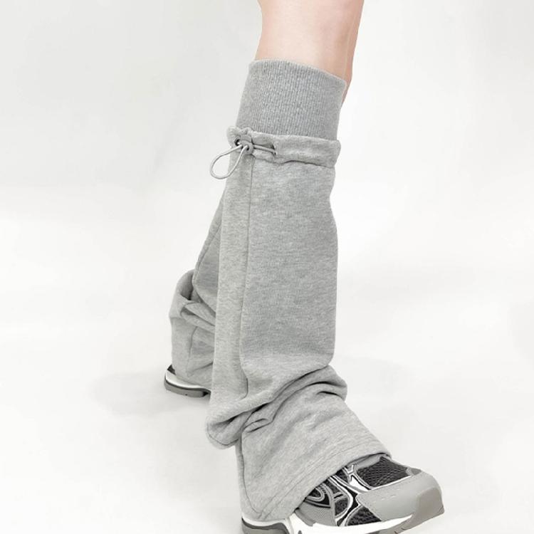 Harajuku Leg Covers with Adjustable Drawstring Punk Grunge Baggy Footless Socks Leg Warmers Gaiters Streetwear for Women