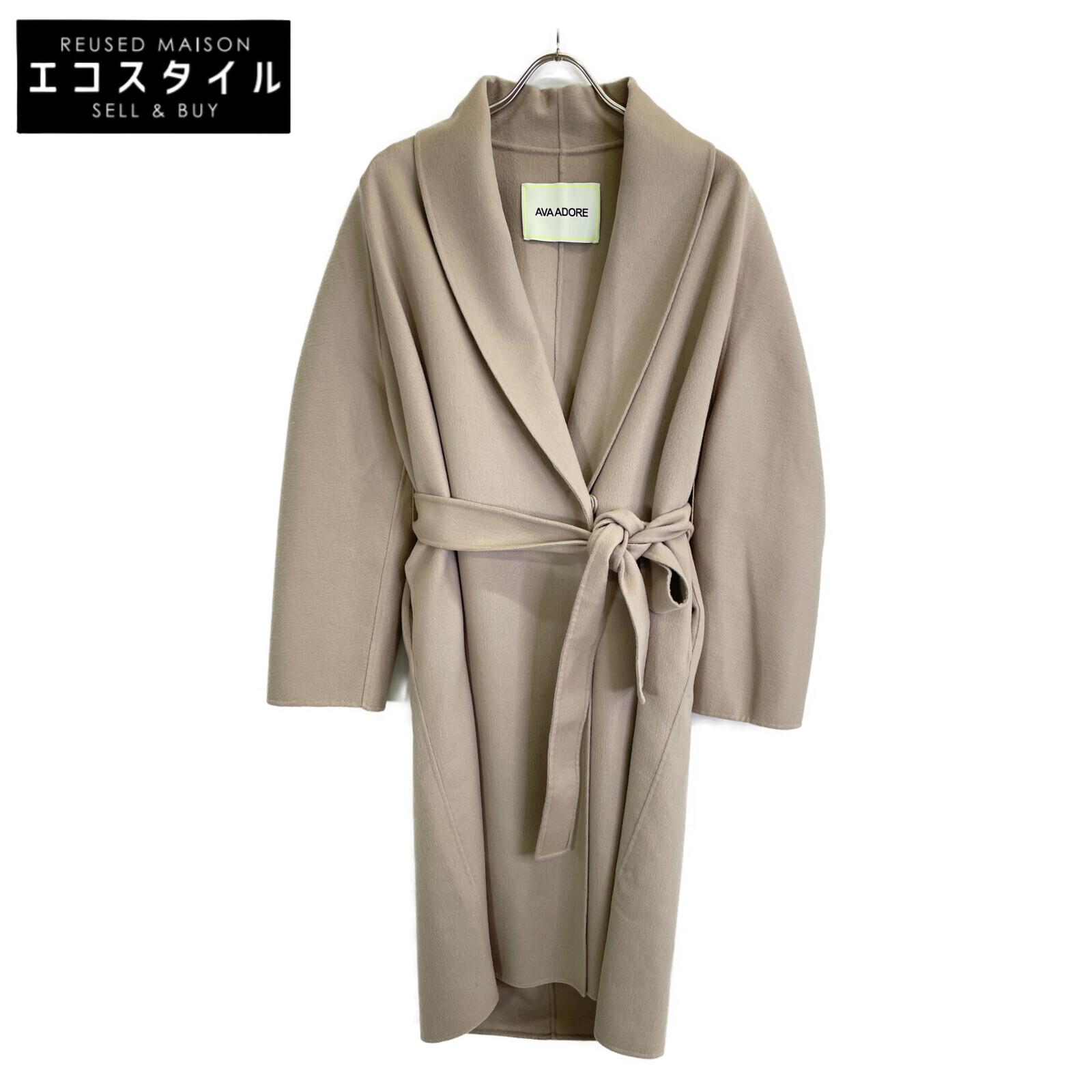 

Ava Adore 531-0281003 Бежеве вовняне пальто з поясом з хутра норки однобортне пальто 36 бежевийВживаний