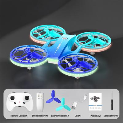 Mini Quadcopter for Kids, Remote Control Aircraft with Altitude Hold, Headless Mode, LED Lights, 360 Degrees  Flip, One