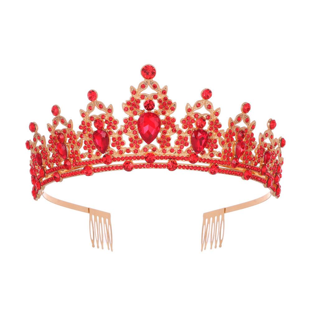 Jewel Bride Bridesmaids Comb Crown Baroque Birthday Wedding Banquet Headwear Crown Headband