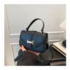 Casual Simplicity  Fashion New Texture Solid Color Retro Trend One Shoulder Portable Crossbody Small Square Bag Women