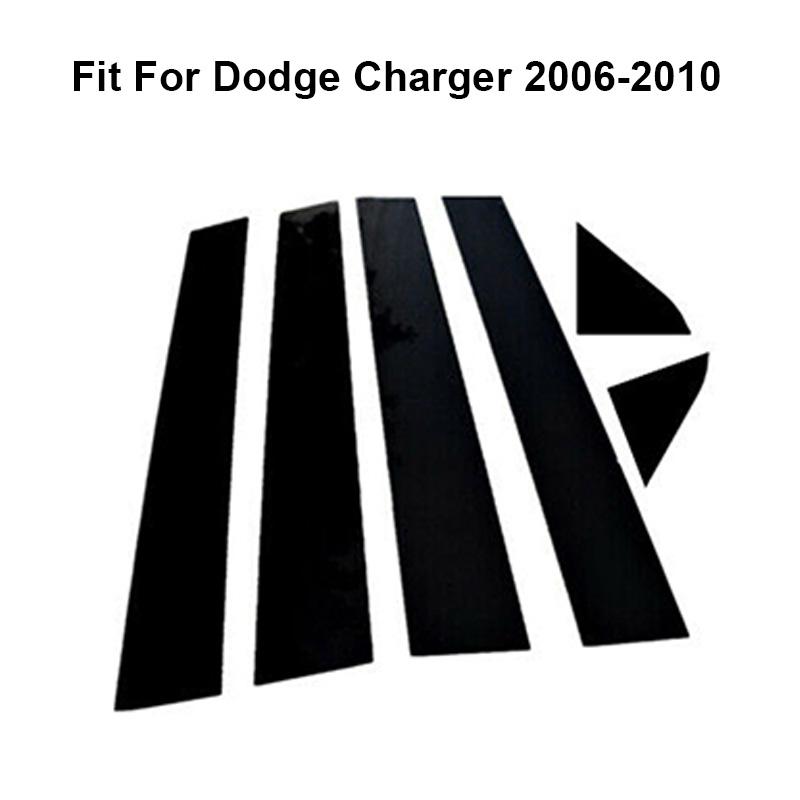 6pcs/set Gloss Black Pillar Post Window Cover Door Trim Decoration Sticker for Dodge Charger 2006 2007 2008 2009 2010